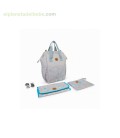 MOCHILA MATERNAL + CAMBIADOR + NECESER LITTLE FOREST GRIS TUC TUC