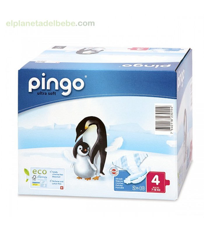 Pañales Ecológicos Pingo Talla 4 Maxi, 40 Unidades (Paquete de 1)