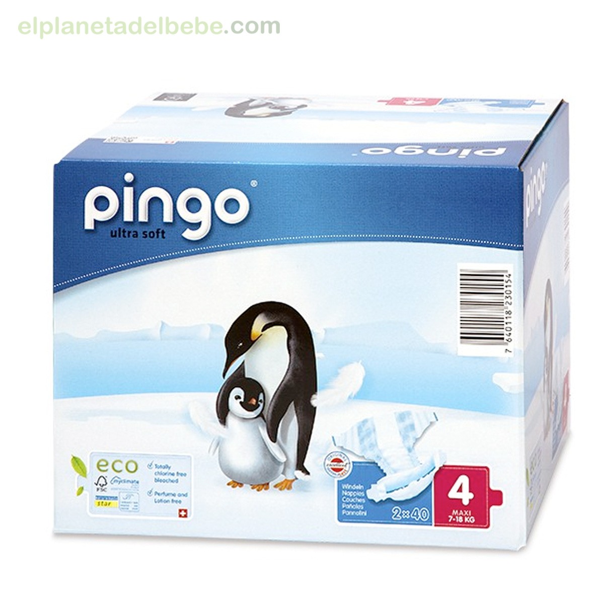 Pañales Ecológicos Pingo Talla 4 Maxi, 40 Unidades (Paquete de 1) :  : Bebé